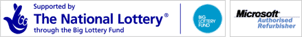 Supported by the National Lottery + Microsoft Authorised Refurbisher